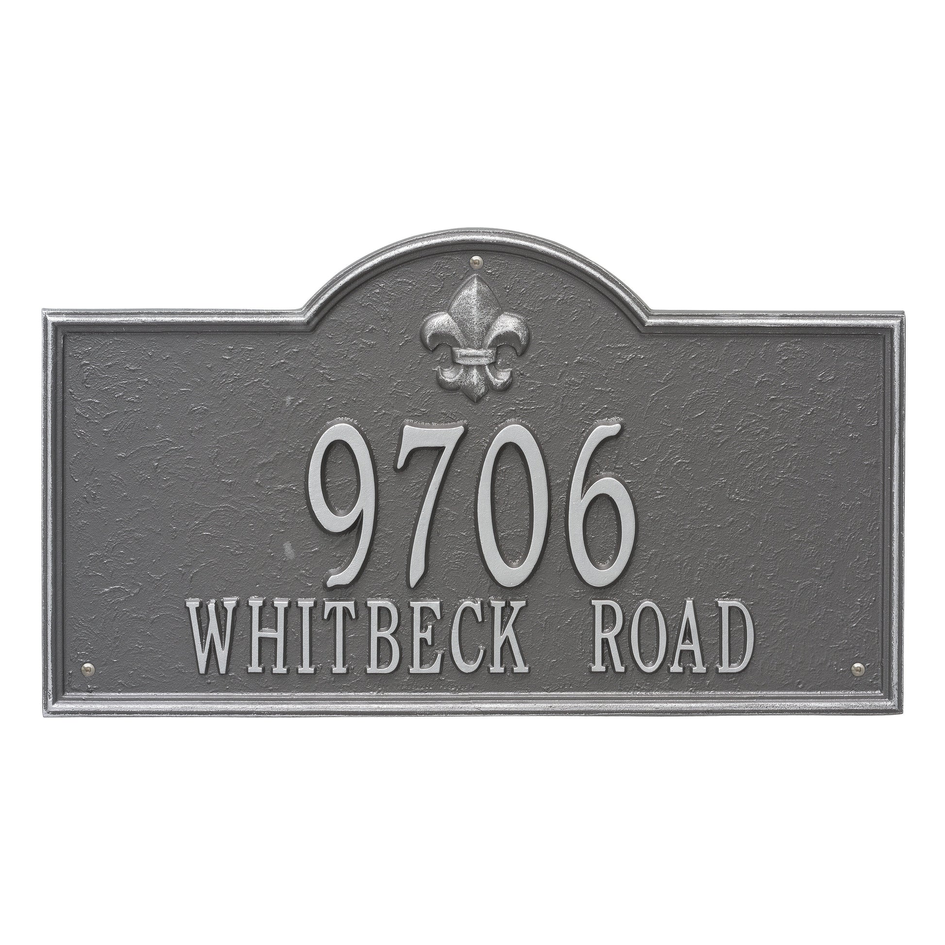 Whitehall Products Bayou Vista Estate Wall Plaque Two Lines Black/silver