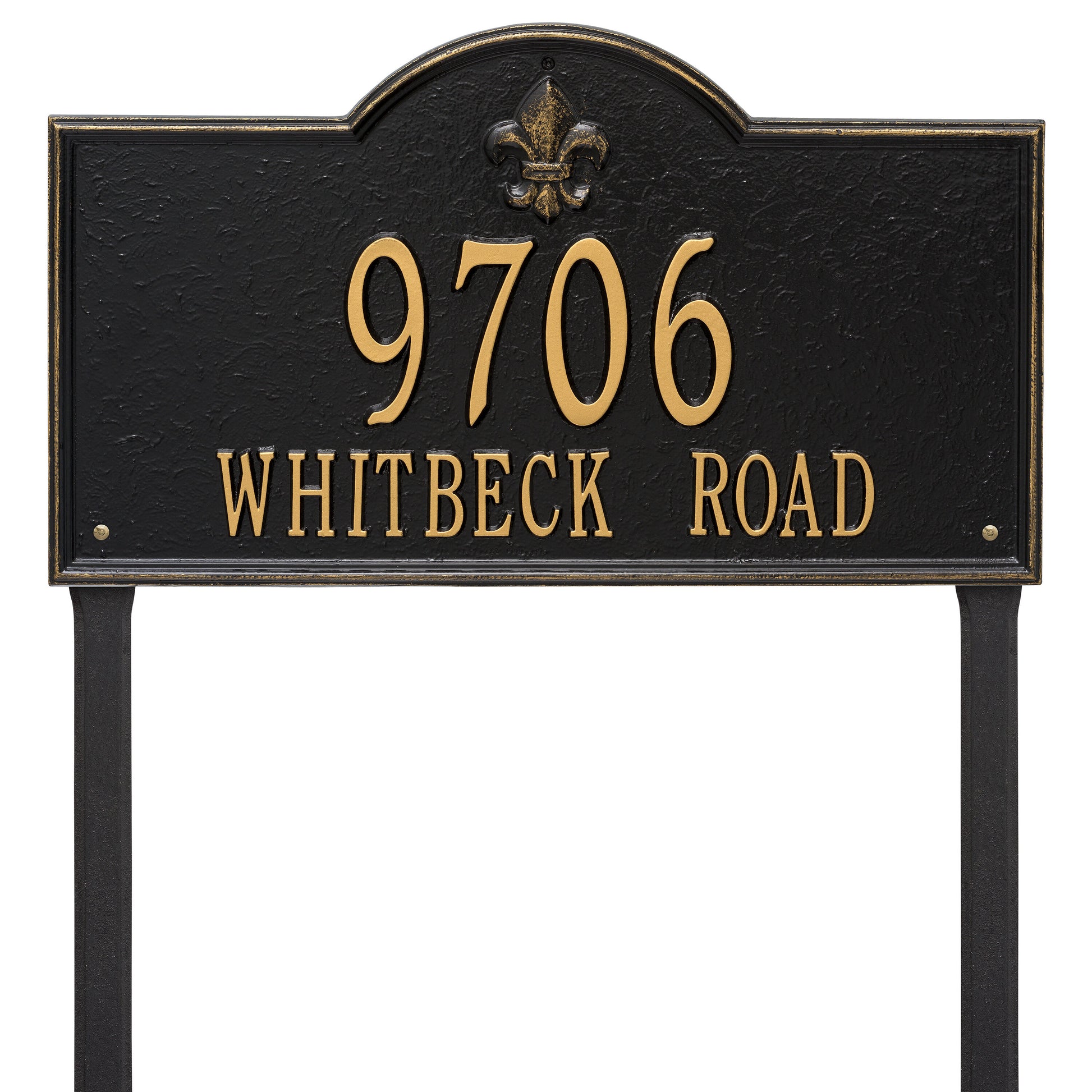 Whitehall Products Bayou Vista Estate Lawn Plaque Two Lines Bronze/gold