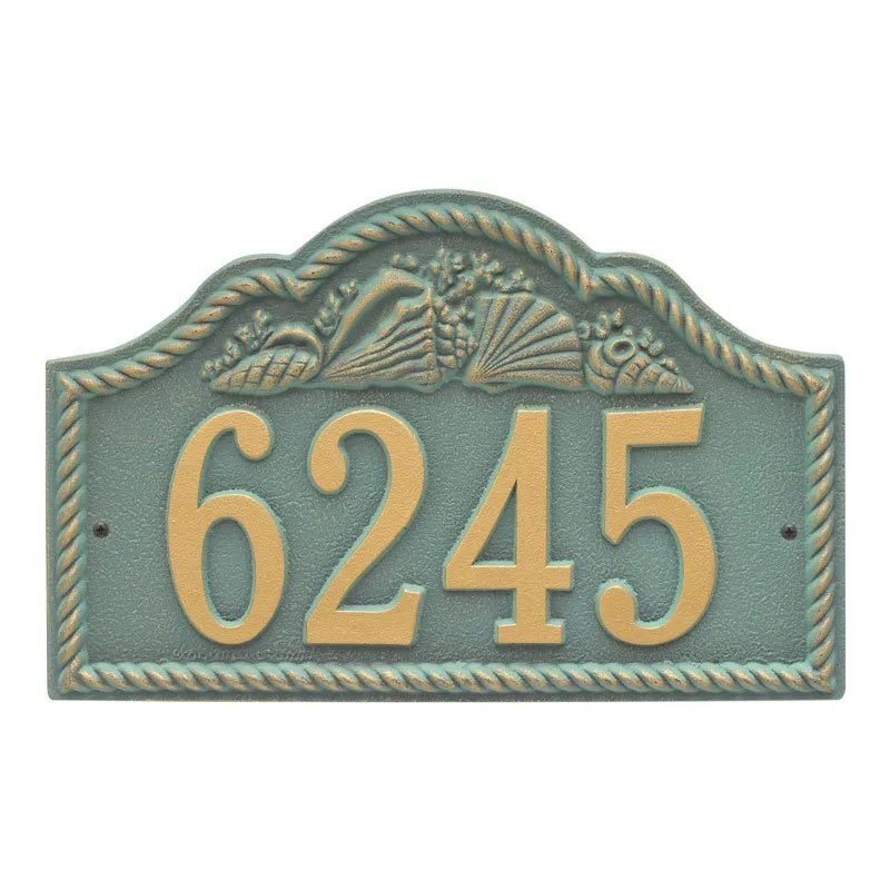 Whitehall Products Personalized Rope Shell Arch Wall Plaque One Line 