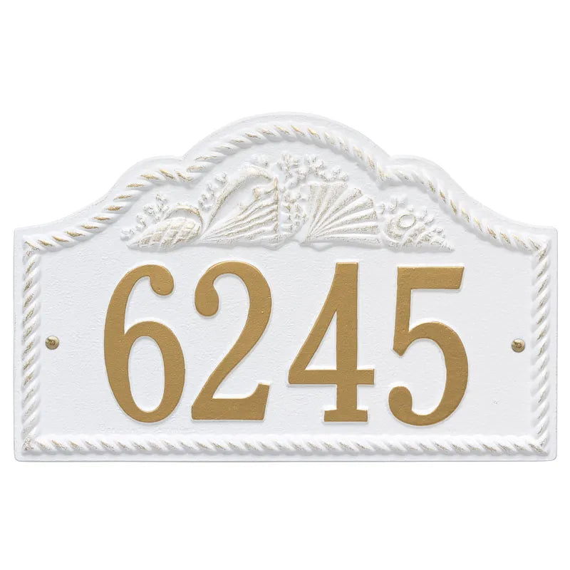 Whitehall Products Personalized Rope Shell Arch Wall Plaque One Line Bronze Verdigris