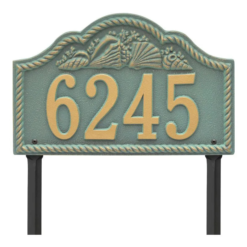 Whitehall Products Personalized Rope Shell Arch Plaque Lawn One Line 