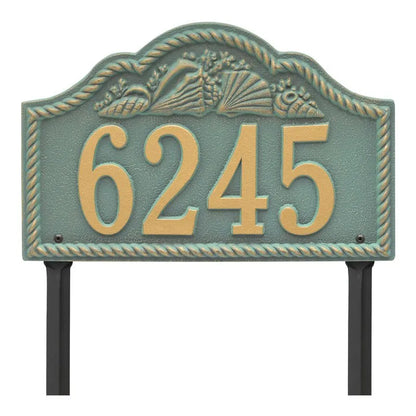 Whitehall Products Personalized Rope Shell Arch Plaque Lawn One Line 