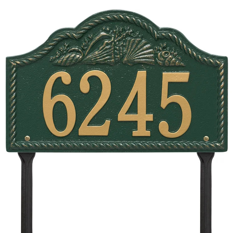 Whitehall Products Personalized Rope Shell Arch Plaque Lawn One Line Oil Rubbed Bronze