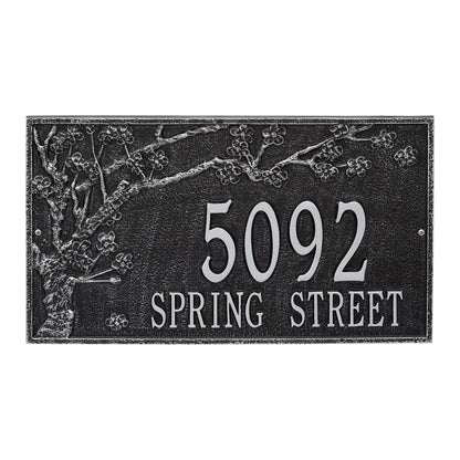 Whitehall Products Personalized Spring Blossom Estate Wall Plaque Two Line Black/silver
