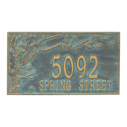 Whitehall Products Personalized Spring Blossom Estate Wall Plaque Two Line Bronze/verdigris