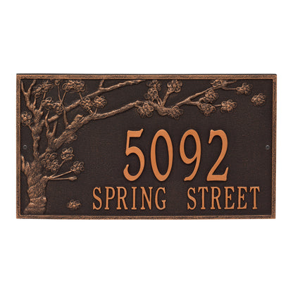 Whitehall Products Personalized Spring Blossom Estate Wall Plaque Two Line Oil Rubbed Bronze