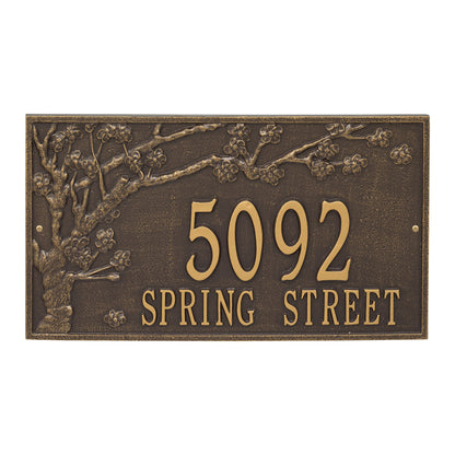 Whitehall Products Personalized Spring Blossom Estate Wall Plaque Two Line Bronze/gold
