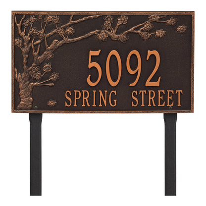 Whitehall Products Personalized Spring Blossom Estate Lawn Plaque Two Line Bronze/gold