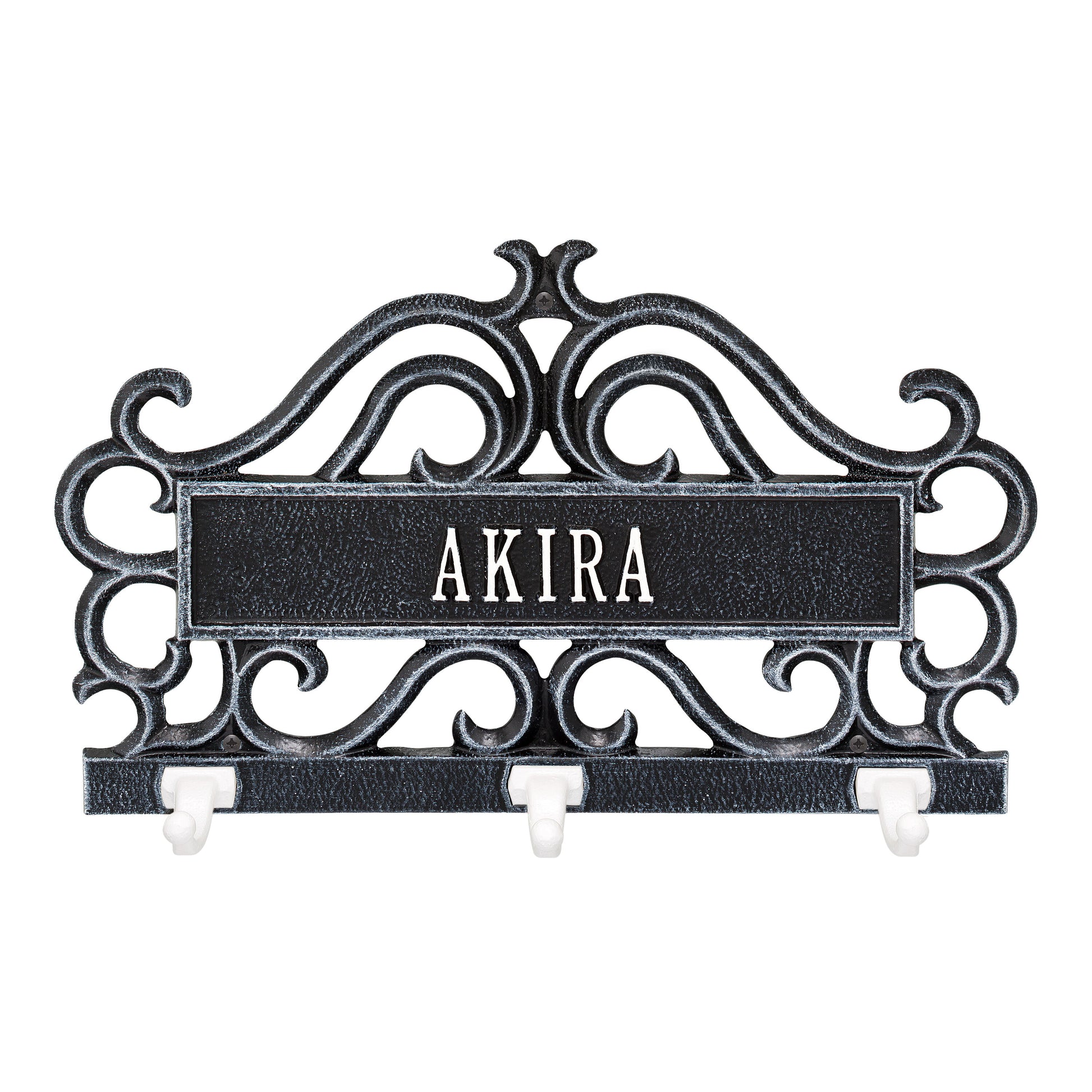 Whitehall Products Scroll Personalized Pet Leash Hook Plaque One Line Stucco/magenta