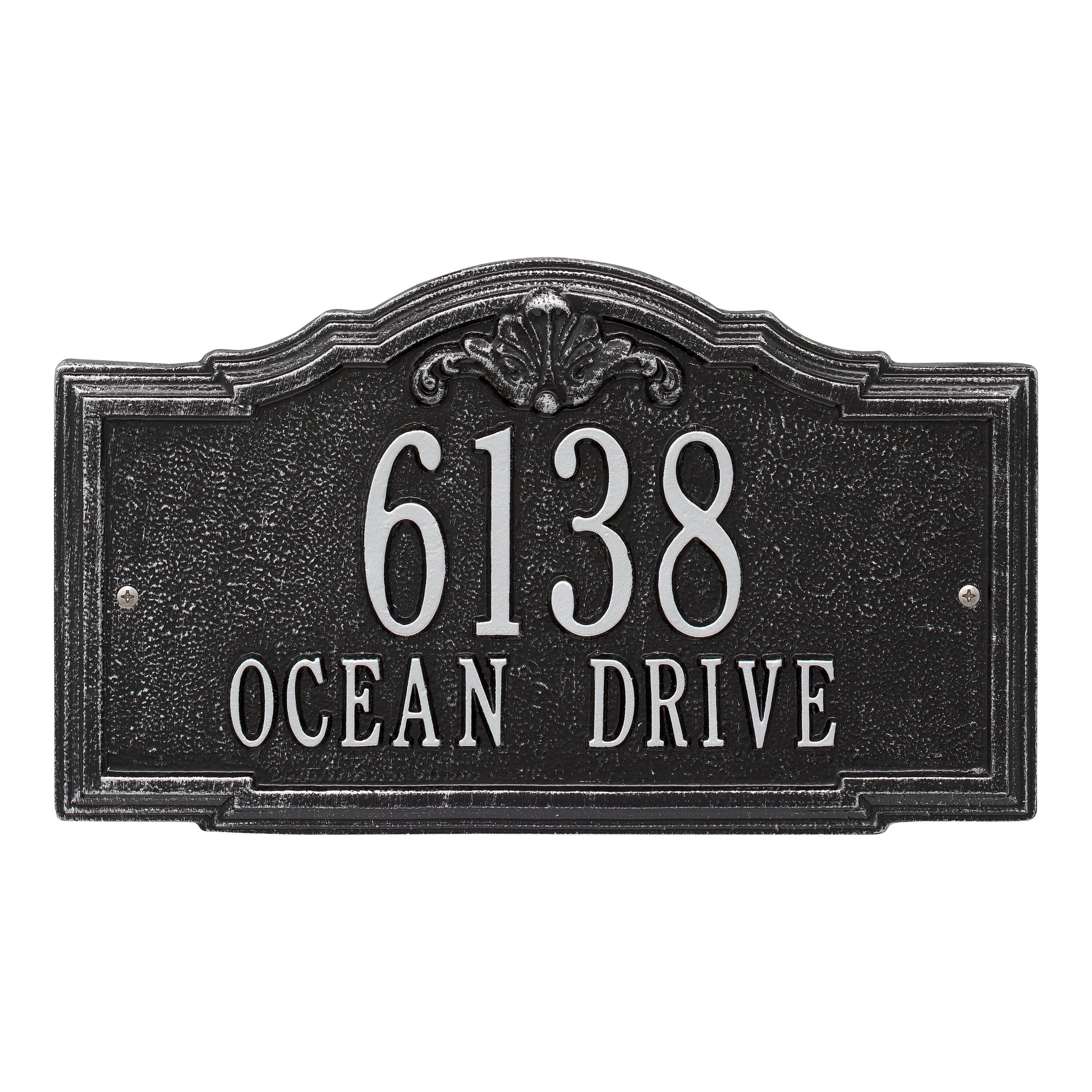 Whitehall Products Personalized Gatewood Standard Wall Plaque Two Line Black/silver