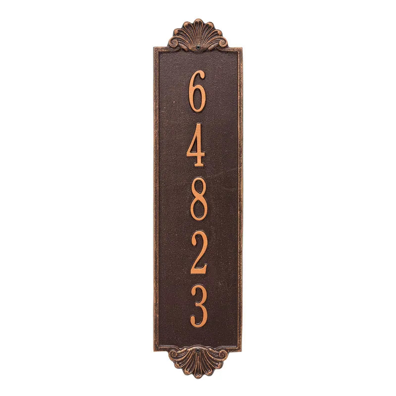 Whitehall Products Personalized Shell Vertical Estate Wall Plaque One Line Black/gold