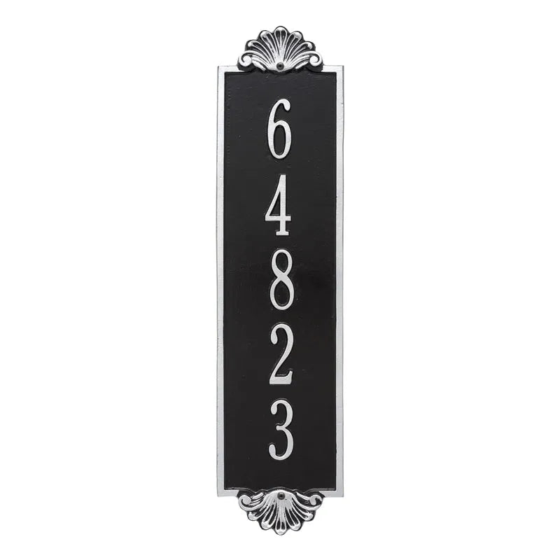Whitehall Products Personalized Shell Vertical Estate Wall Plaque One Line Black/white