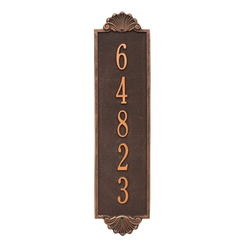 Whitehall Products Personalized Shell Vertical Estate Wall Plaque One Line Bronze/gold