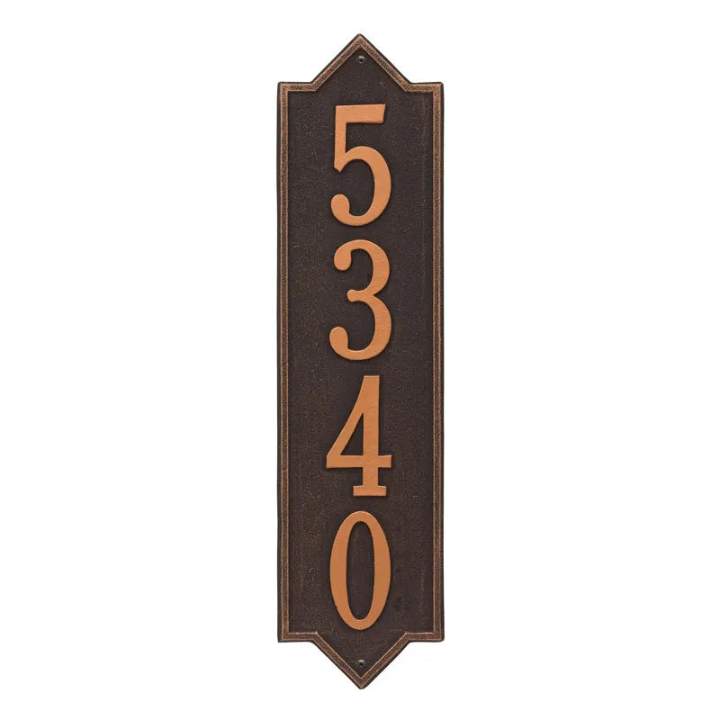 Whitehall Products Personalized Norfolk Vertical Estate Wall Plaque One Line Bronze/gold