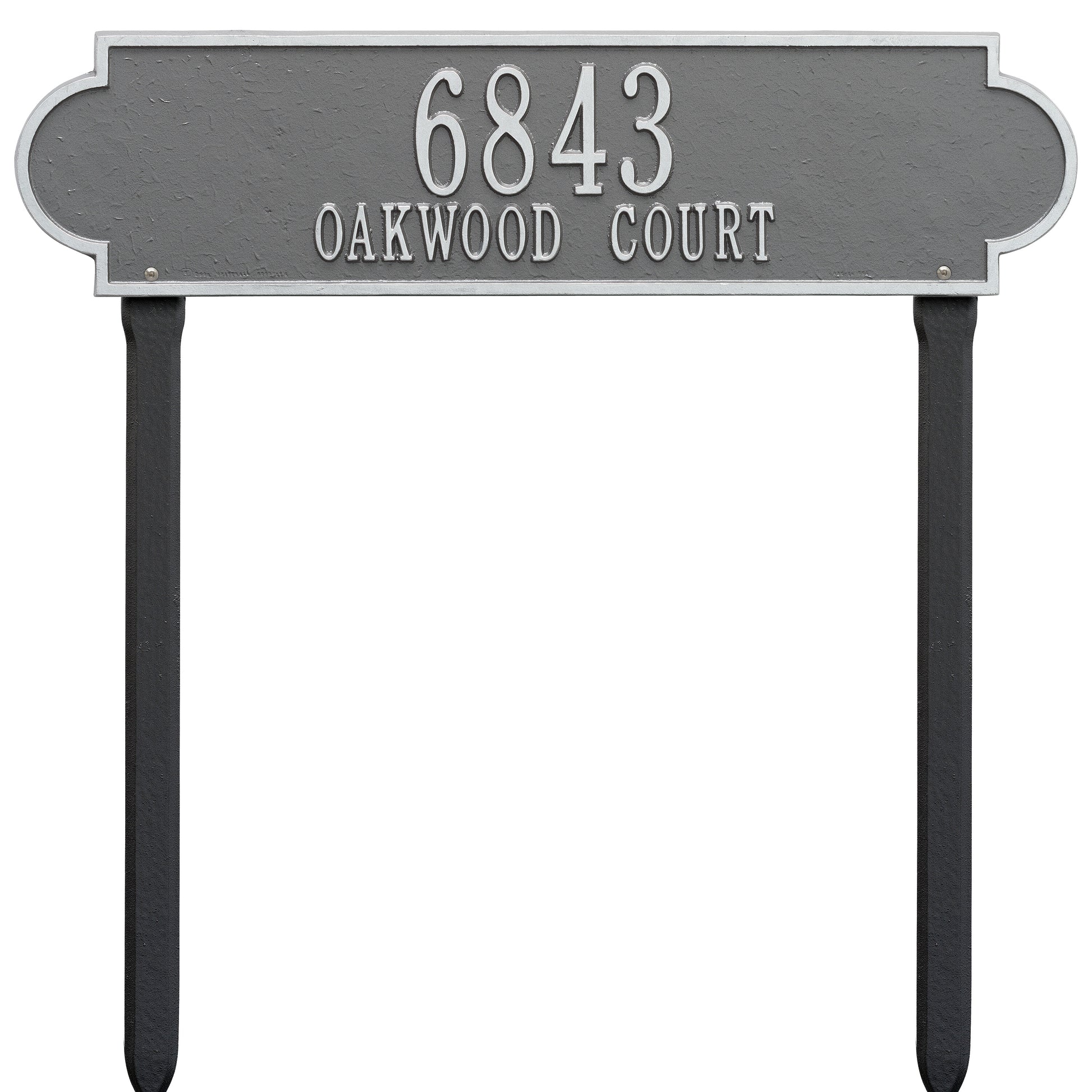 Whitehall Products Personalized Richmond Estate Lawn Plaque Two Line Black/silver