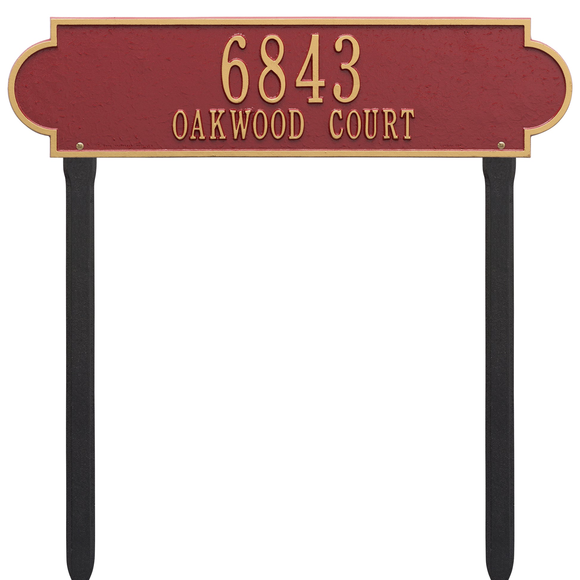 Whitehall Products Personalized Richmond Estate Lawn Plaque Two Line Black/gold