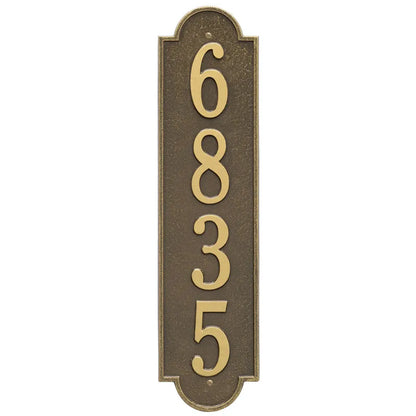 Whitehall Products Personalized Richmond Vertical Estate Wall Plaque One Line Antique Copper