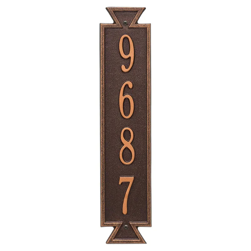 Whitehall Products Personalized Exeter Vertical Wall Plaque One Line Black/gold