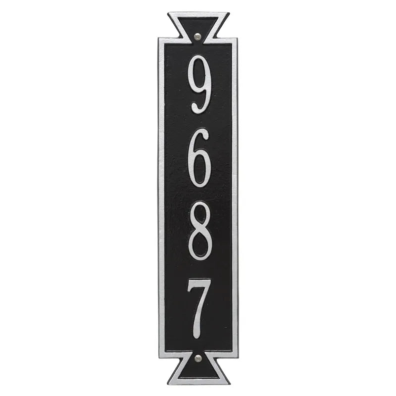 Whitehall Products Personalized Exeter Vertical Wall Plaque One Line Black/white