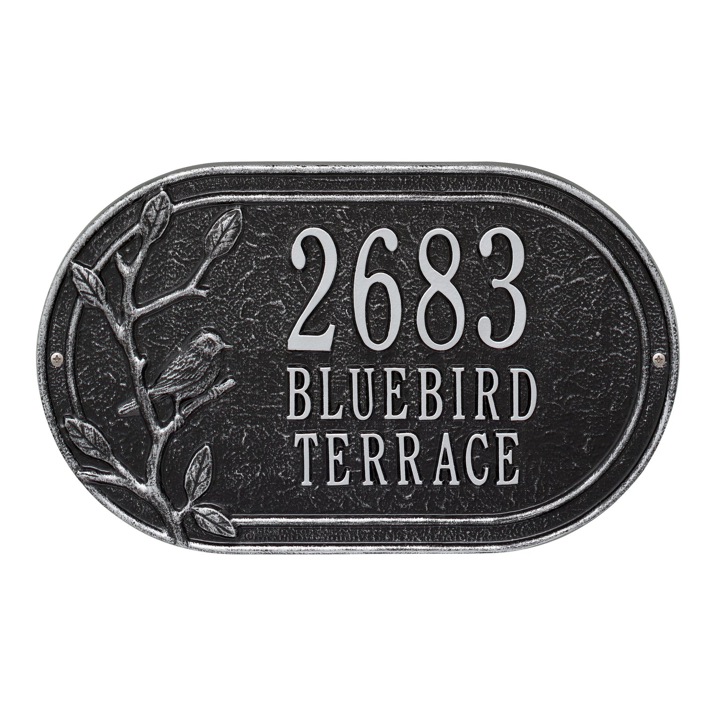 Whitehall Products Personalized Woodridge Bird Oval Standard Wall Plaque Three Line Oil Rubbed Bronze
