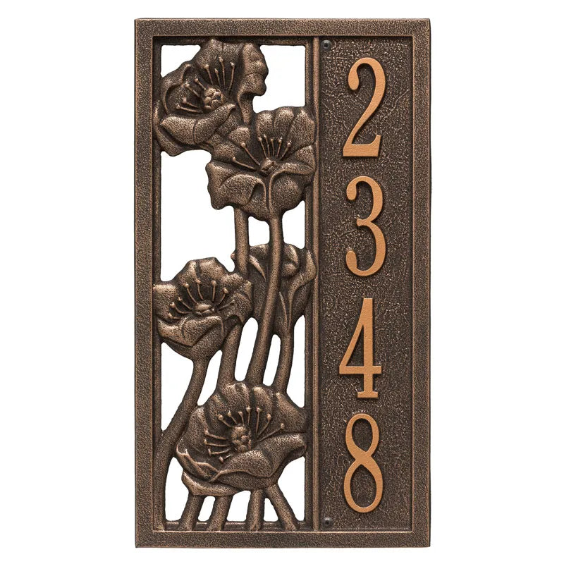 Whitehall Products Personalized Flowering Poppies Vertical Wall Plaque One Line Pewter/silver