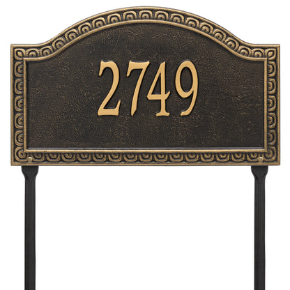 Whitehall Products Personalized Penhurst Grande Lawn Plaque Two Line Black/silver