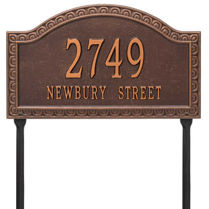 Whitehall Products Personalized Penhurst Grande Lawn Plaque Two Line 1 Antique Copper