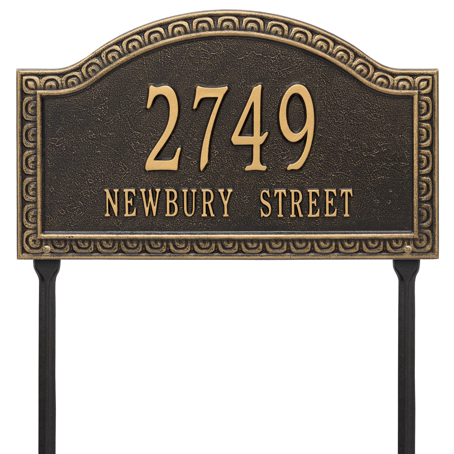 Whitehall Products Personalized Penhurst Grande Lawn Plaque Two Line 1 Black/silver