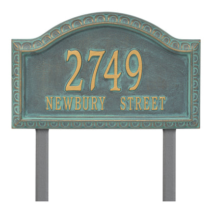 Whitehall Products Personalized Penhurst Grande Lawn Plaque Two Line 1 Oil Rubbed Bronze