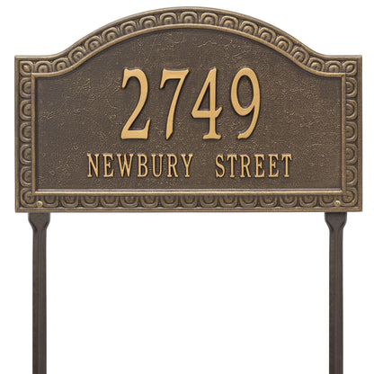 Whitehall Products Personalized Penhurst Grande Lawn Plaque Two Line 1 Pewter/silver