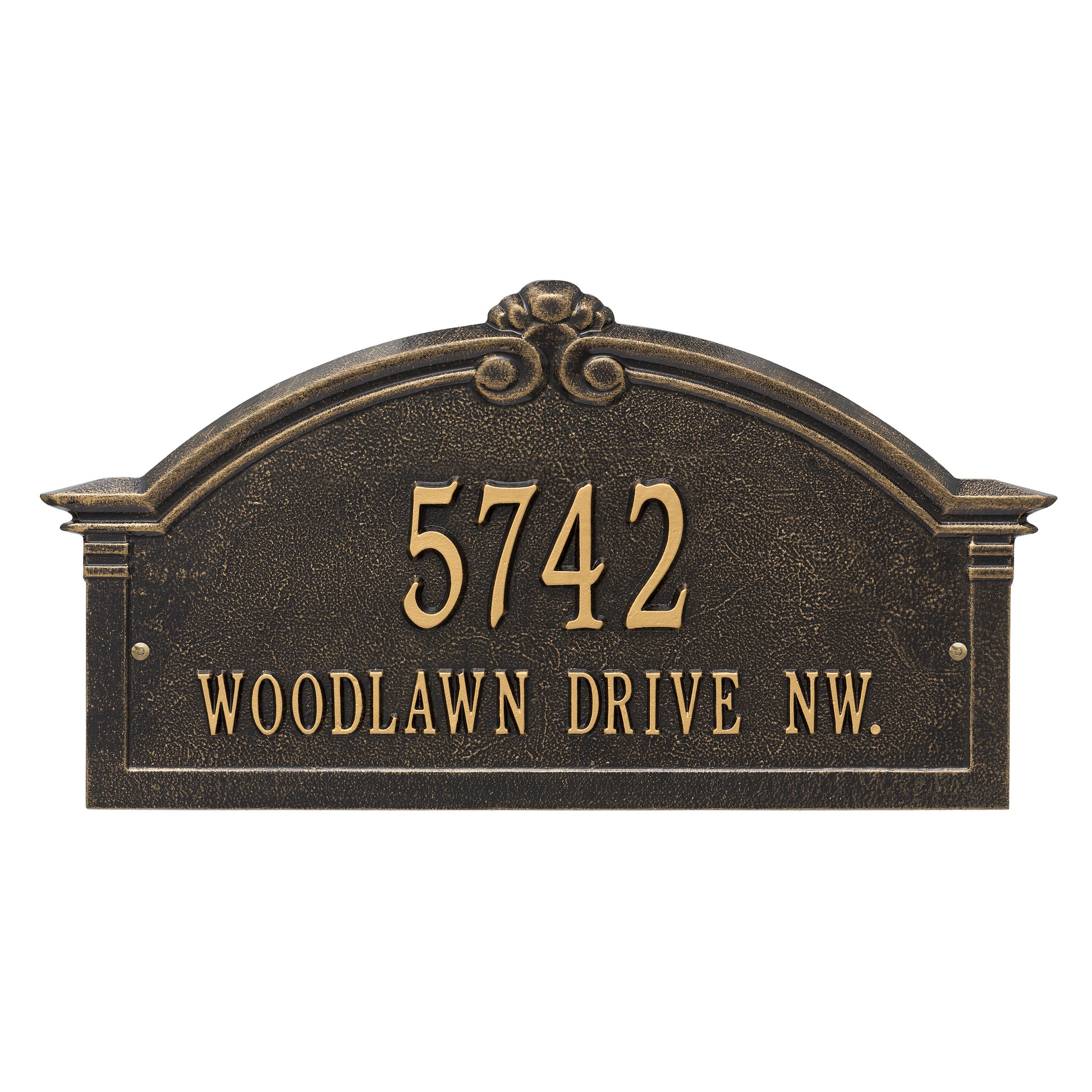 Whitehall Products Personalized Roselyn Arch Grande Wall Plaque Two Line Oil Rubbed Bronze