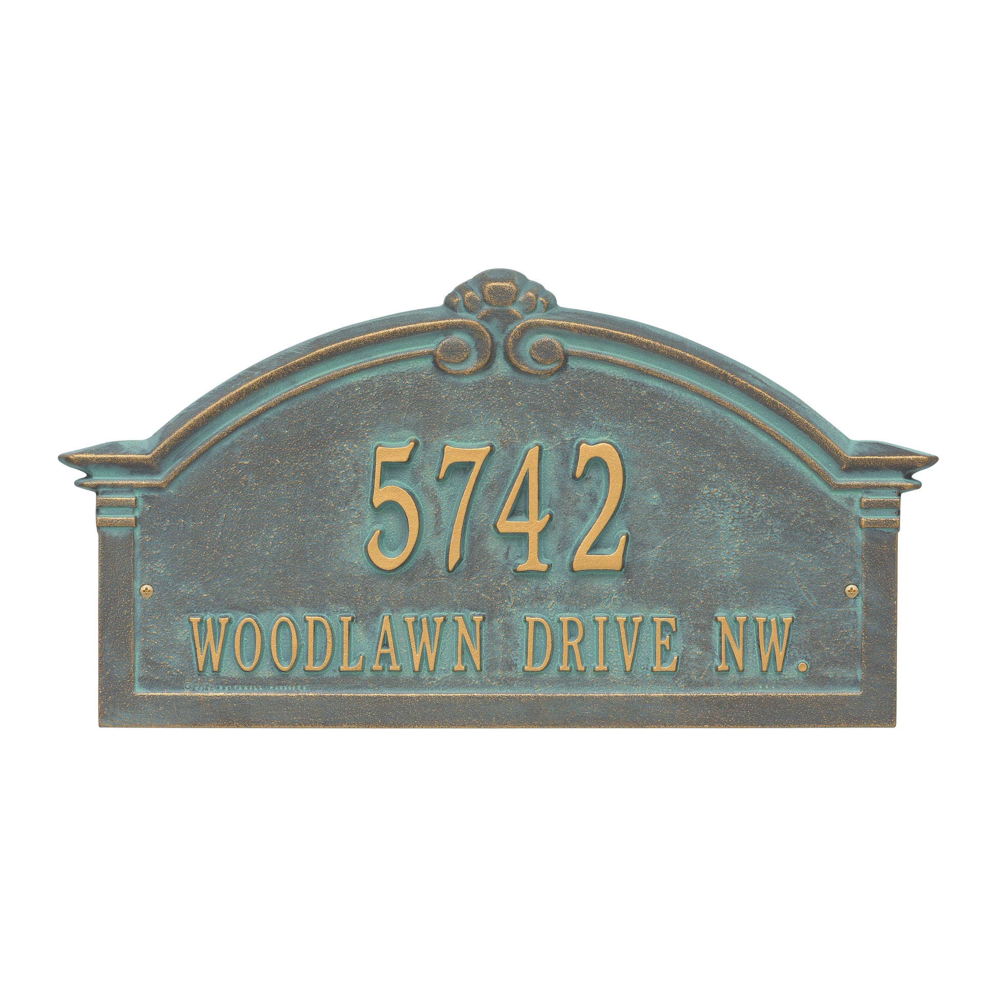 Whitehall Products Personalized Roselyn Arch Grande Wall Plaque Two Line Bronze/gold