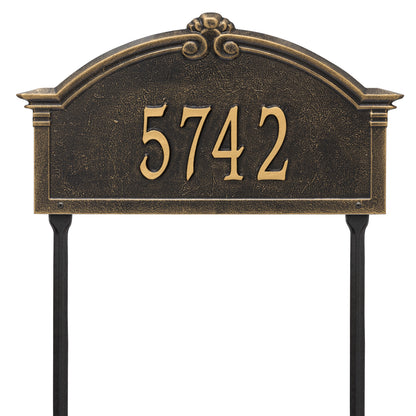 Whitehall Products Personalized Roselyn Arch Grande Lawn Plaque One Line Black/silver