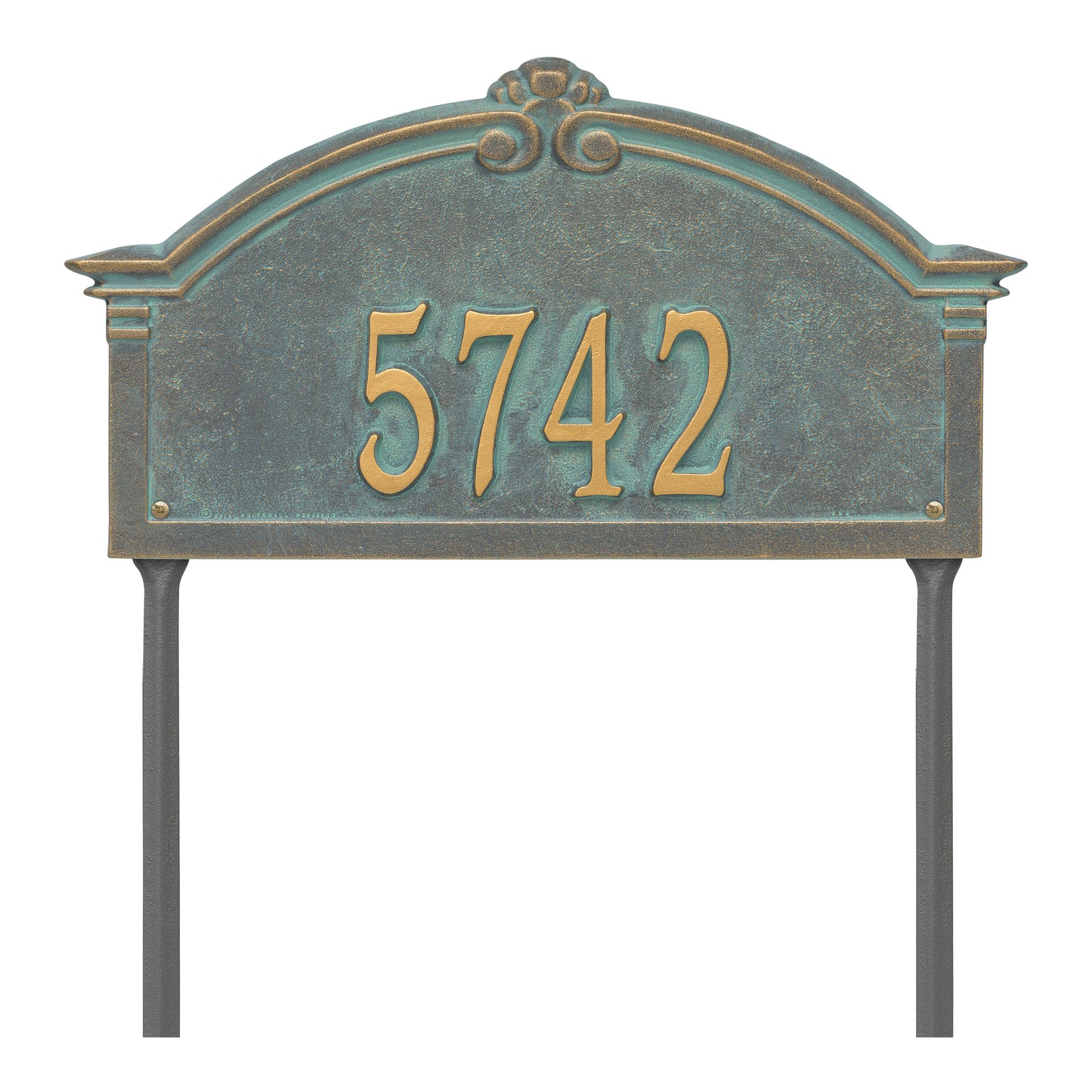 Whitehall Products Personalized Roselyn Arch Grande Lawn Plaque One Line Oil Rubbed Bronze