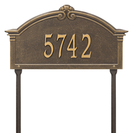 Whitehall Products Personalized Roselyn Arch Grande Lawn Plaque One Line Antique Copper