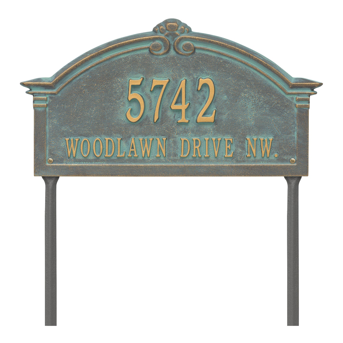 Whitehall Products Personalized Roselyn Arch Grande Lawn Plaque Two Line Oil Rubbed Bronze