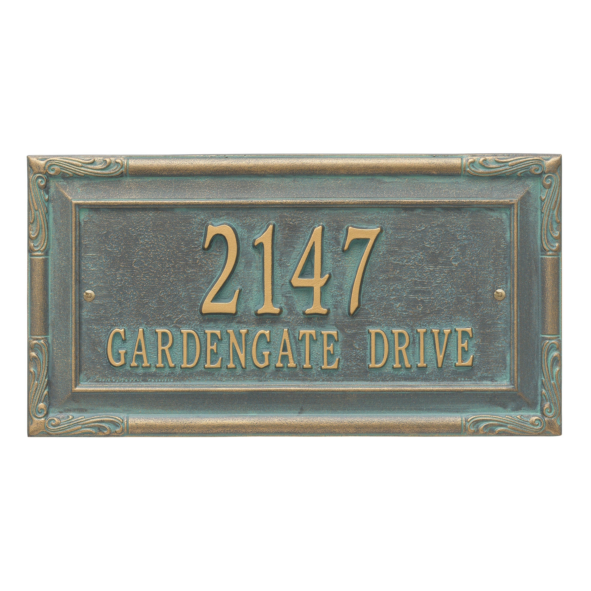 Whitehall Products Personalized Gardengate Grande Wall Plaque Two Line Bronze/verdigris