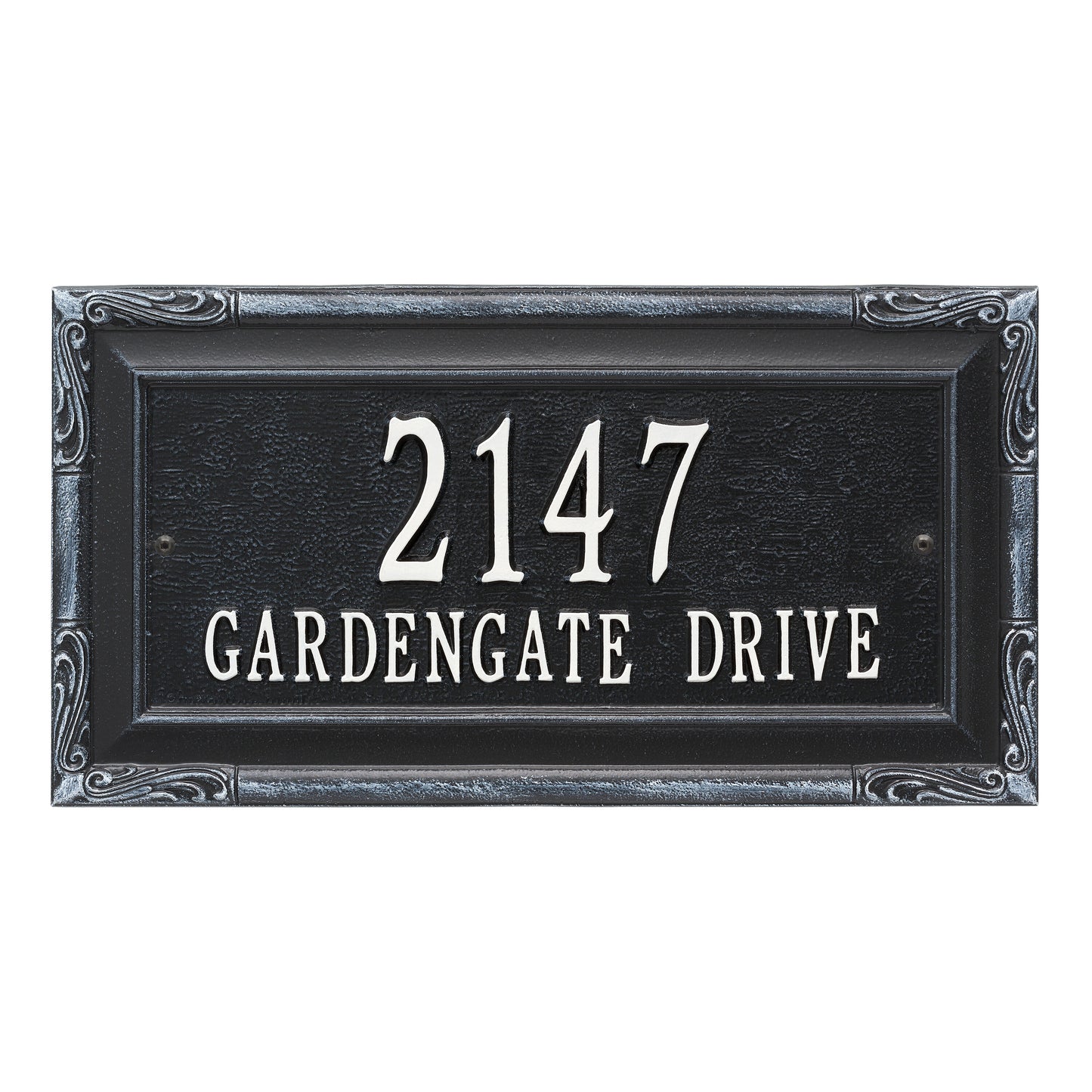 Whitehall Products Personalized Gardengate Grande Wall Plaque Two Line Black/white