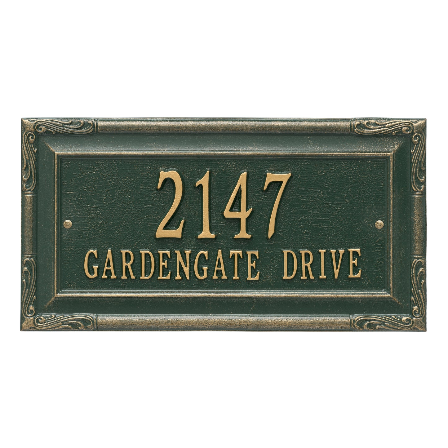 Whitehall Products Personalized Gardengate Grande Wall Plaque Two Line Green/gold