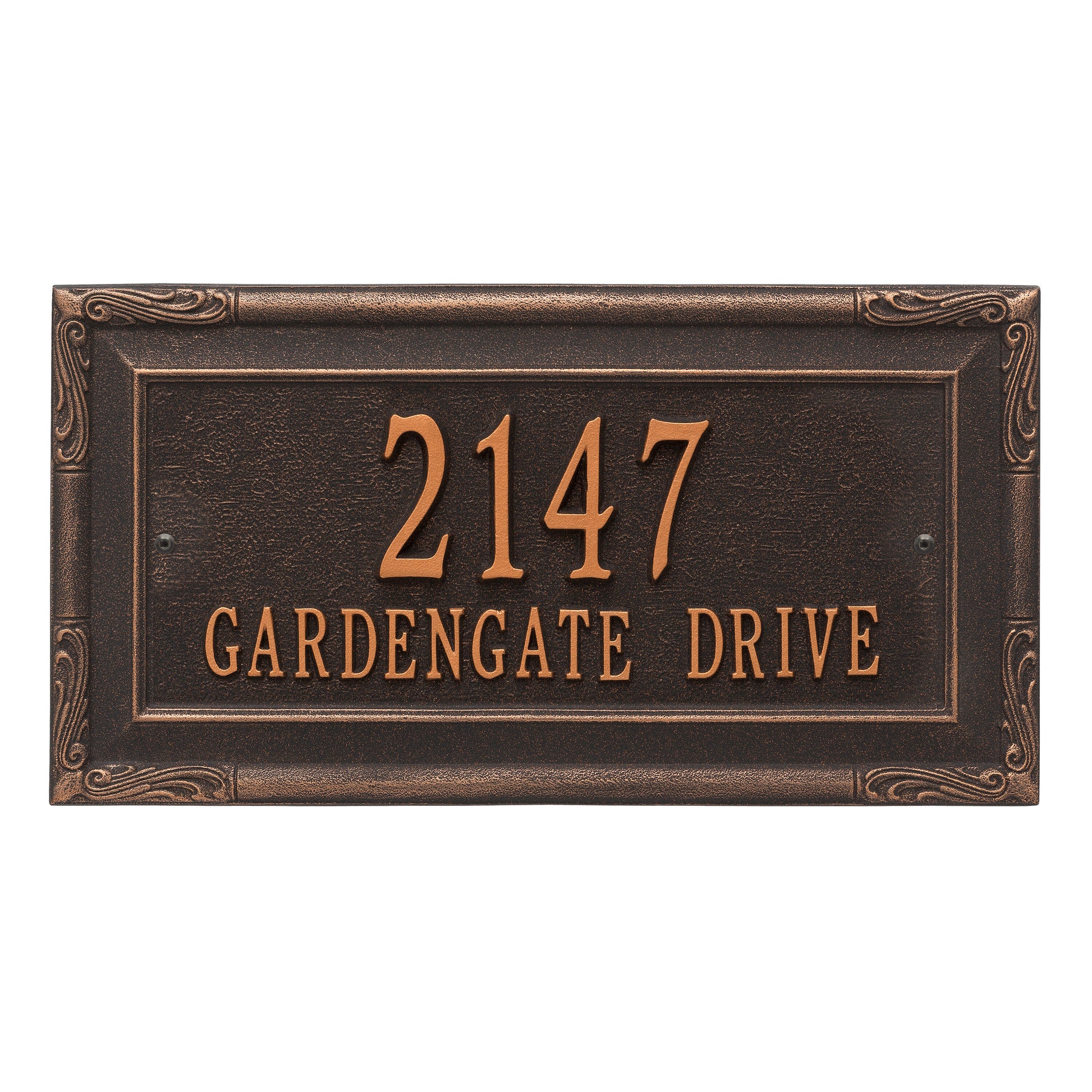 Whitehall Products Personalized Gardengate Grande Wall Plaque Two Line White/gold