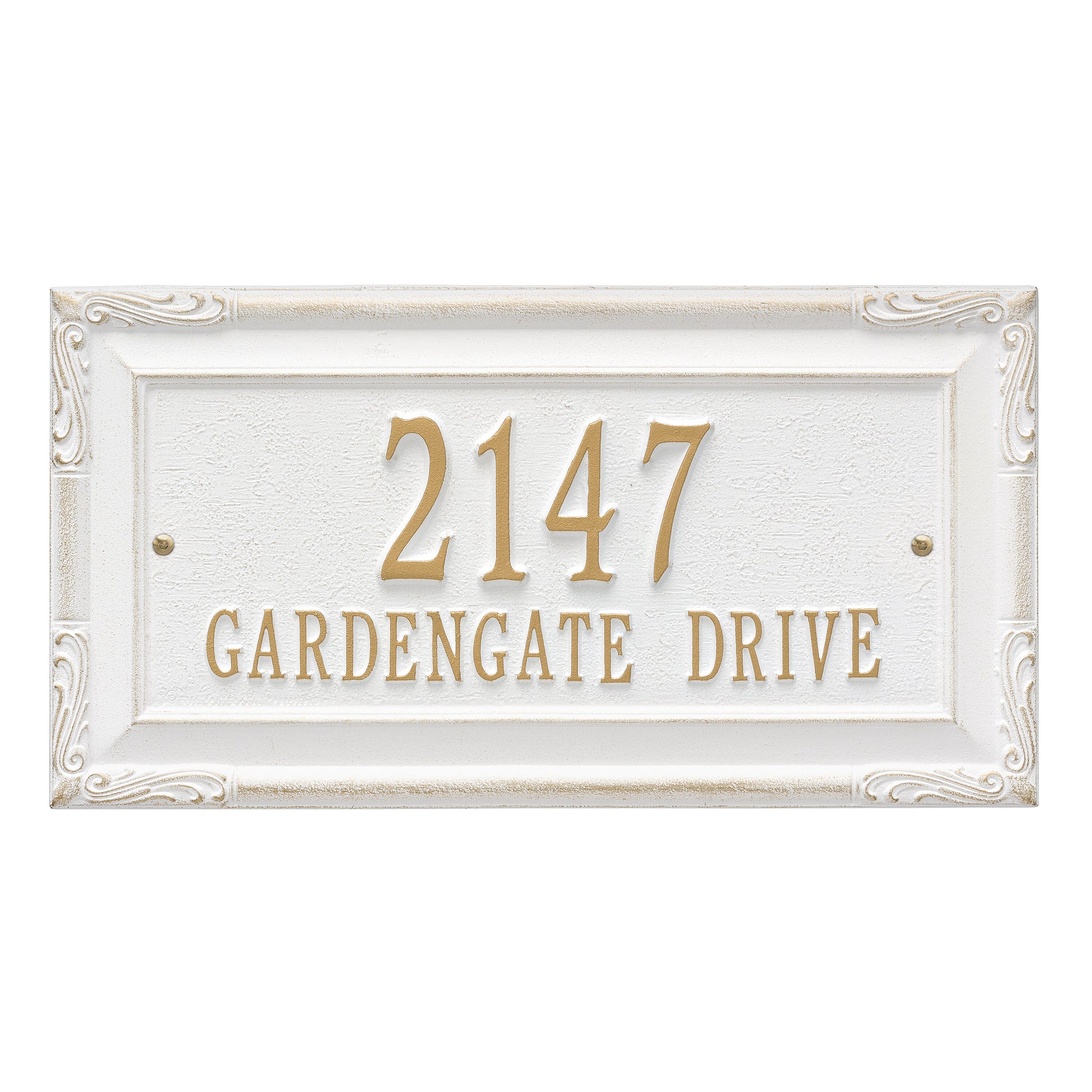 Whitehall Products Personalized Gardengate Grande Wall Plaque Two Line Pewter/silver