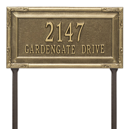 Whitehall Products Personalized Gardengate Grande Lawn Plaque Two Line Antique Copper
