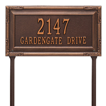 Whitehall Products Personalized Gardengate Grande Lawn Plaque Two Line Black/gold