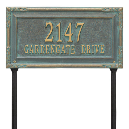 Whitehall Products Personalized Gardengate Grande Lawn Plaque Two Line Black/white