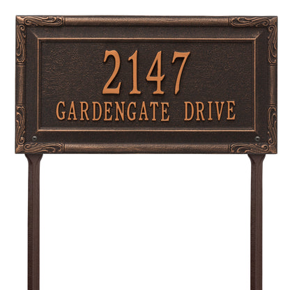 Whitehall Products Personalized Gardengate Grande Lawn Plaque Two Line Bronze/gold