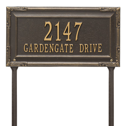 Whitehall Products Personalized Gardengate Grande Lawn Plaque Two Line Pewter/silver