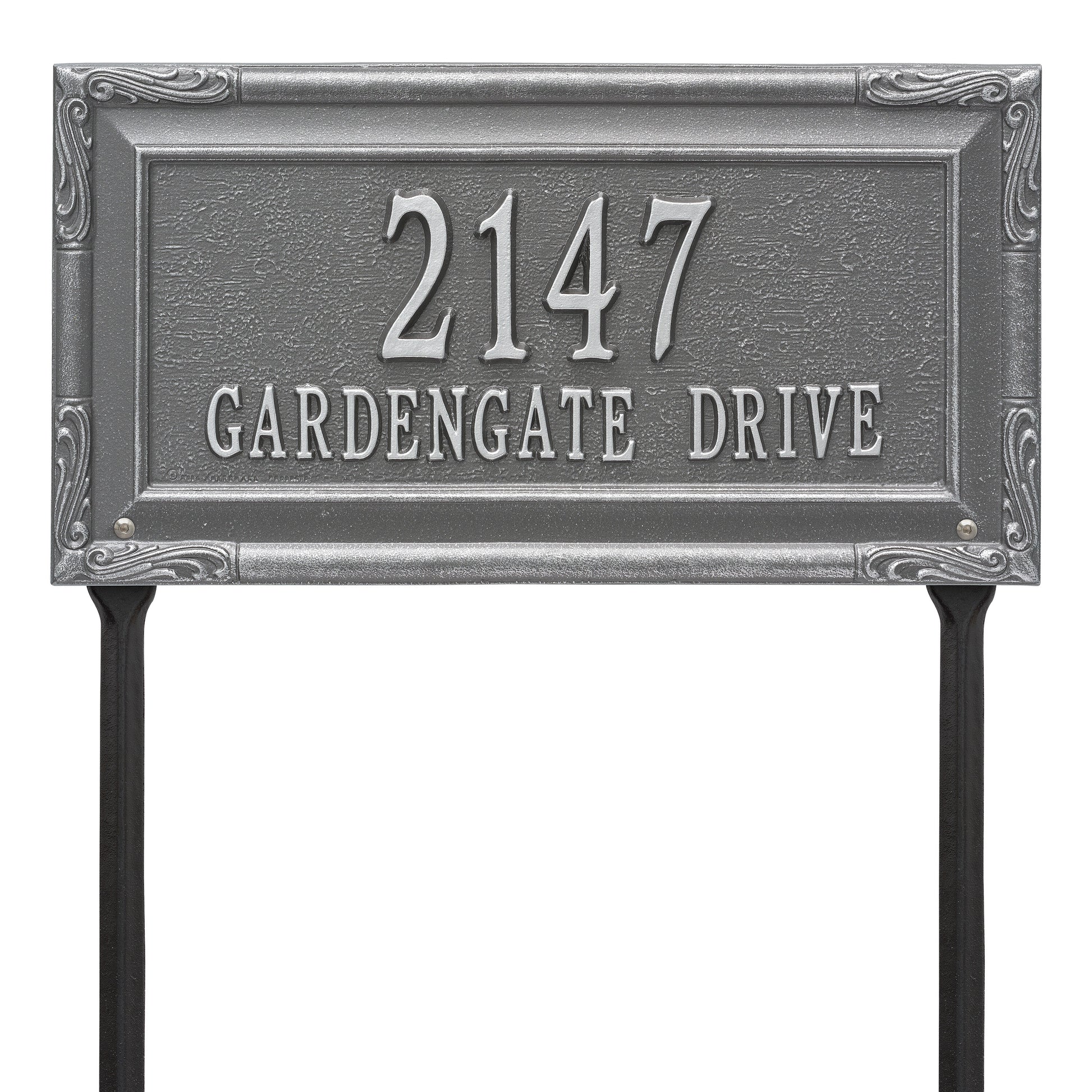 Whitehall Products Personalized Gardengate Grande Lawn Plaque Two Line Red/gold