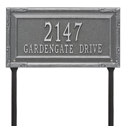 Whitehall Products Personalized Gardengate Grande Lawn Plaque Two Line Red/gold