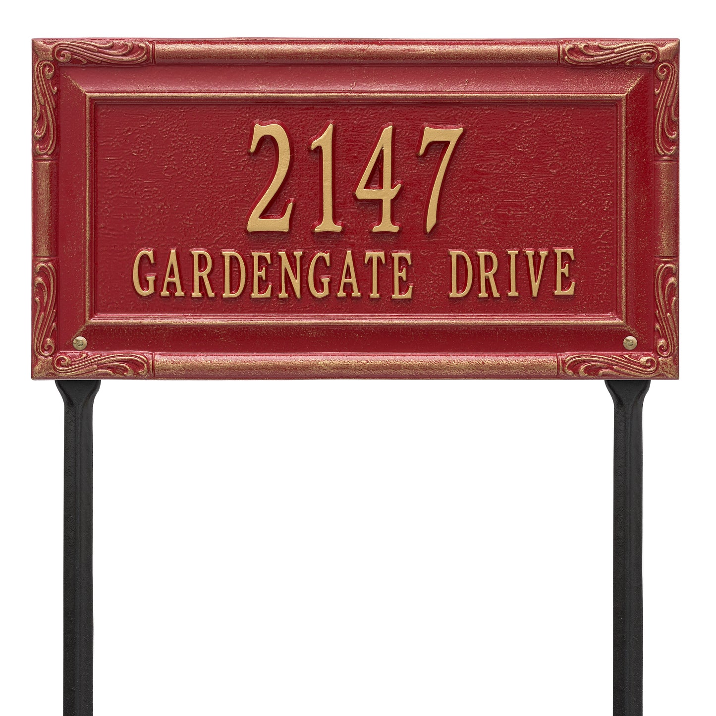 Whitehall Products Personalized Gardengate Grande Lawn Plaque Two Line White/gold