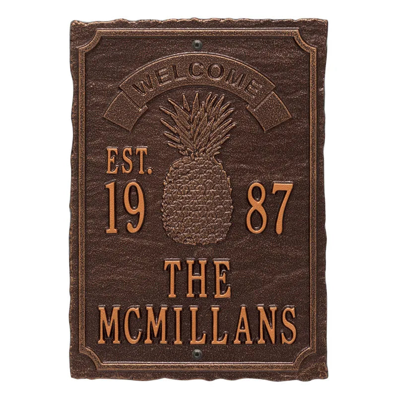 Whitehall Products Antebellum Welcome Anniversary Personalized Plaque - Three Lines - Rational Plaques